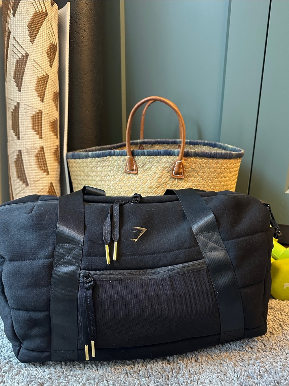 Gymshark x Whitney Simmons Black Quilted Gym Bag